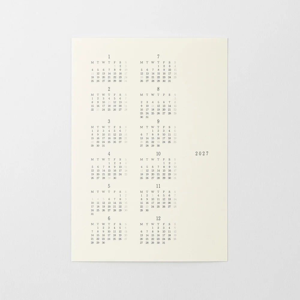 Midori MD Diary Planner Sticker 2027 (S)