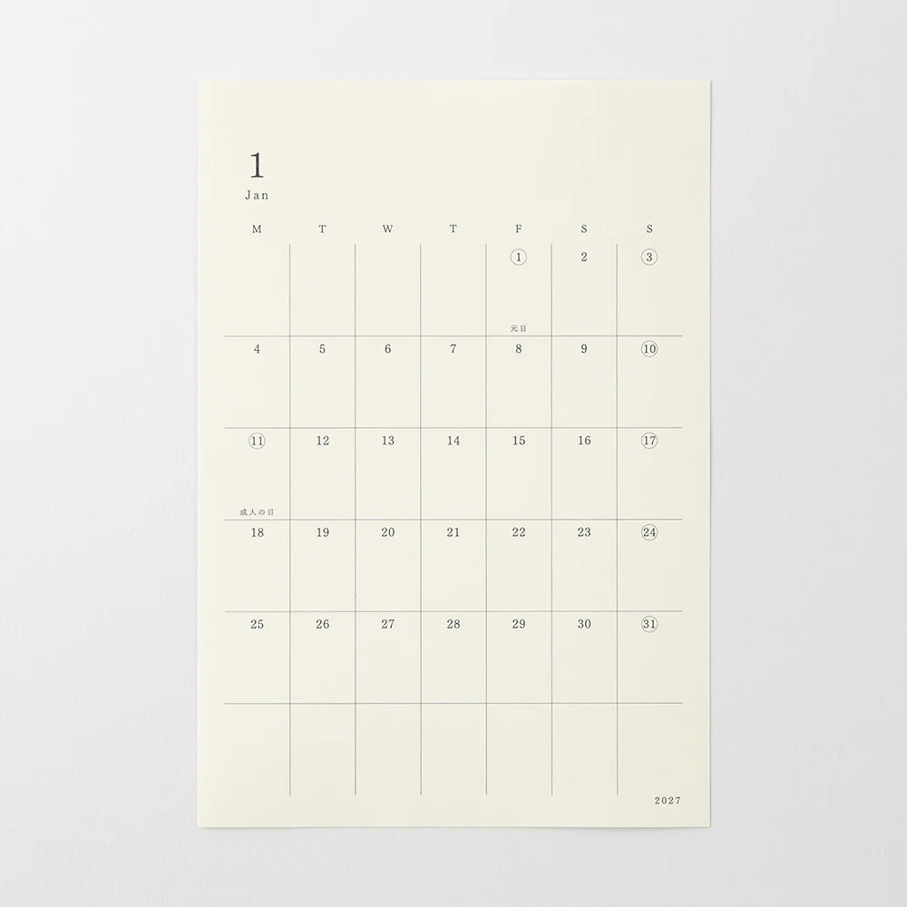 Midori MD Diary Planner Sticker 2027 (M)