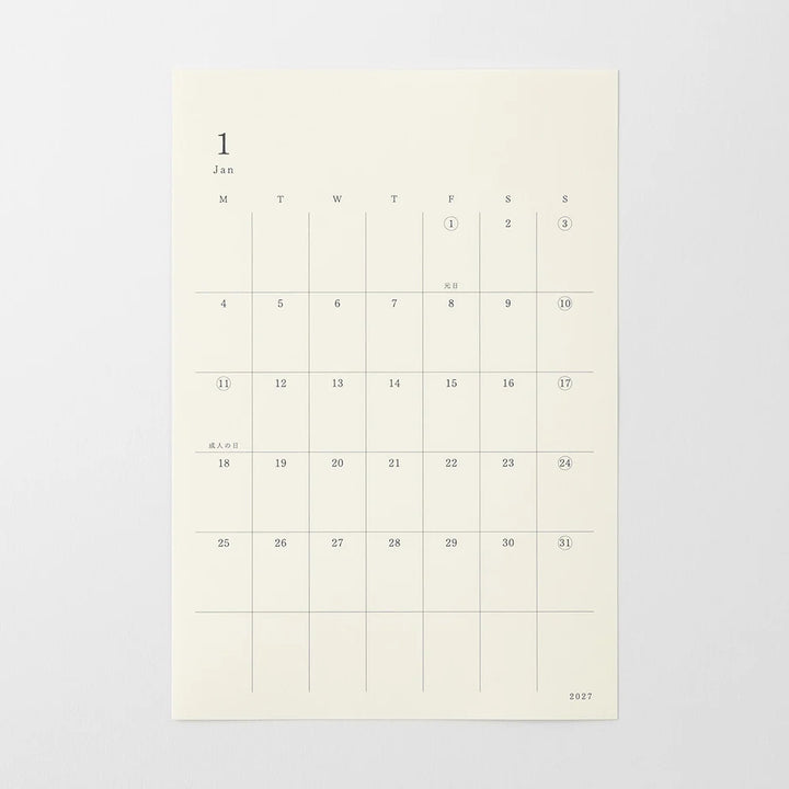 Midori MD Diary Planner Sticker 2027 (M)