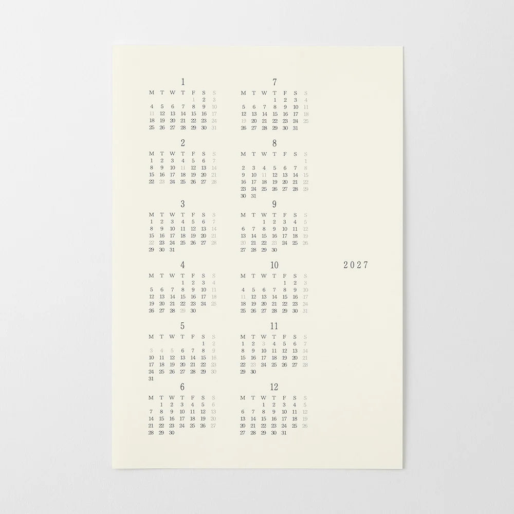 Midori MD Diary Planner Sticker 2027 (M)