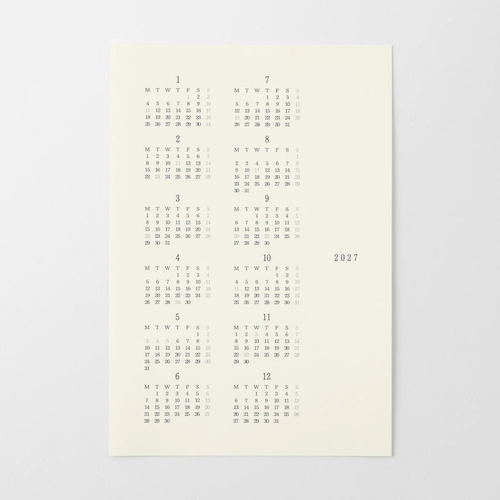 Midori MD Diary Planner Sticker 2027 (M)