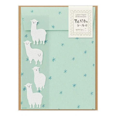 Letter Set with Stickers - Alpacas