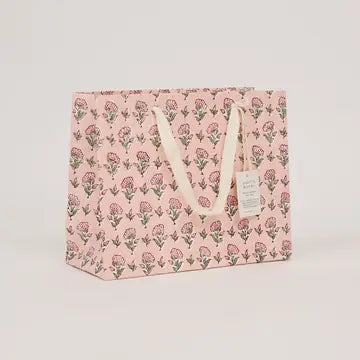 Hand Block Printed Gift Bags - Ditsy Floral Blush