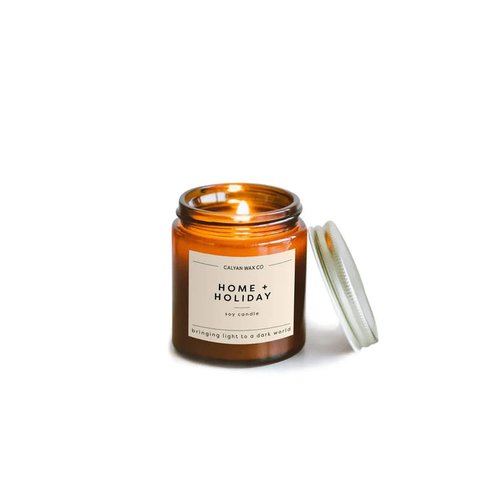 Home + Holiday - Mini Amber Jar Soy Candle