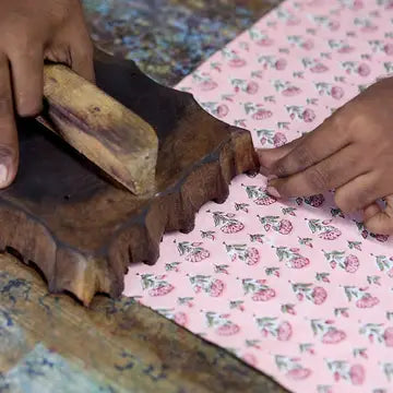 Hand Block Printed Gift Bags - Ditsy Floral Blush