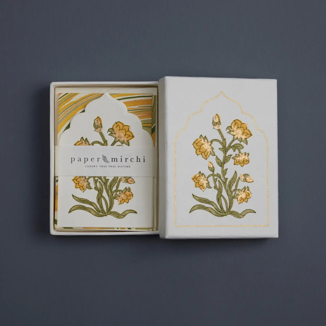 Boxed Artisan Notecard Set - Sandook Topaz