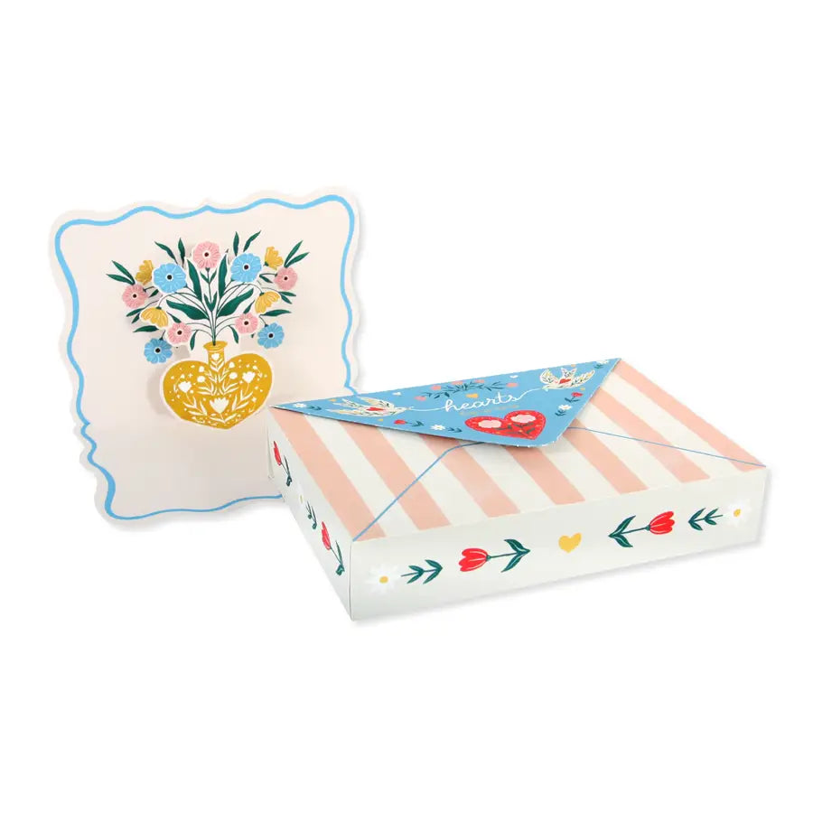 Hearts & Birds Pop Up Cards (Set of 8)