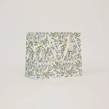 Hand Block Printed Gift Bags - Song Birds Blue Stone