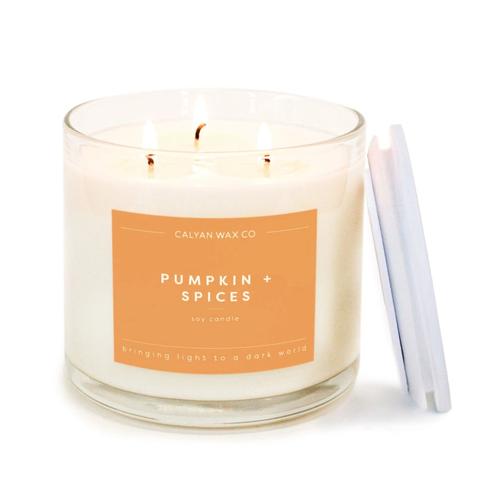 Pumpkin + Spices - Clear Glass Tumbler Soy Candle