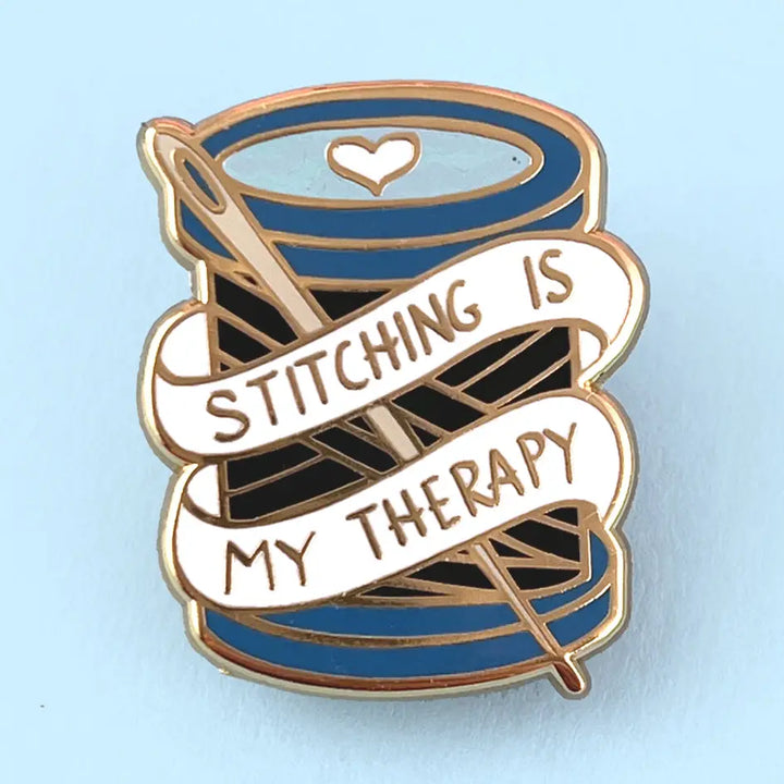 Stitching Is My Therapy Enamel Pin