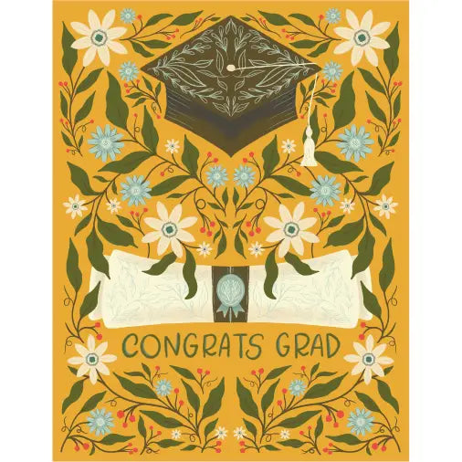 Cap and Diploma Graduation Greeting Card