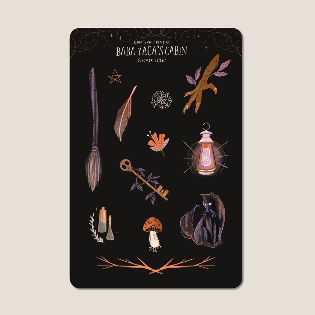Vinyl Sticker Sheet: Baba Yaga's Cabin