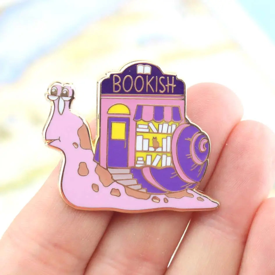 Bookish Snail Enamel Pin