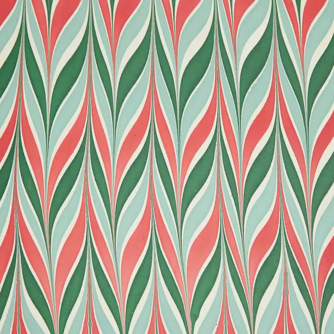 Hand Marbled Gift Wrap Sheets - Candy Stripes Festive Mix (Roll)