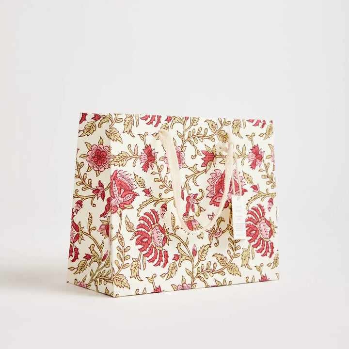 Hand Block Printed Gift Bags - Flora Festive Mix