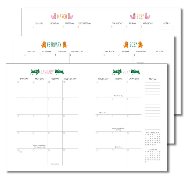 2027 Furry Friends High Note Softcover Planner