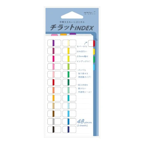 Midori Index Label Chiratto 24 Vivid Colors