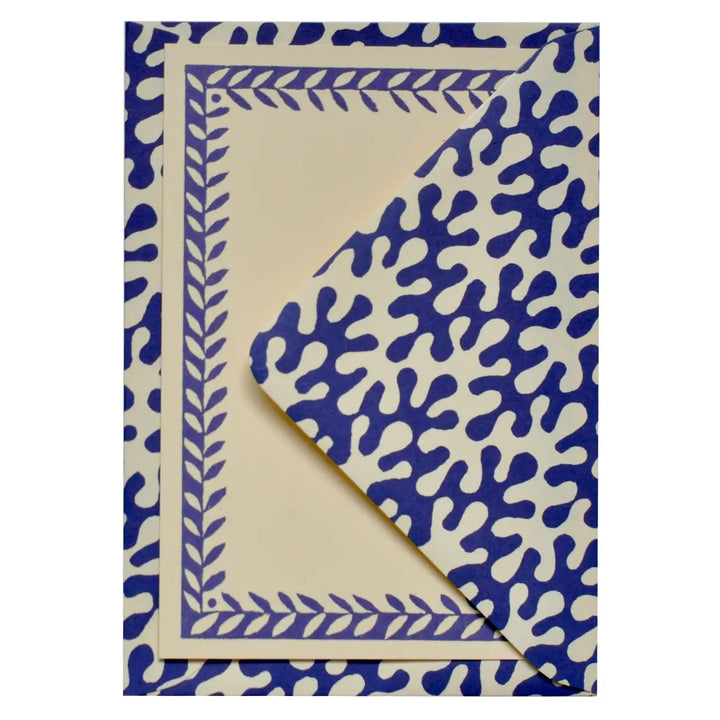 Set of Notecards and Envelopes Kelp French Ultramarine