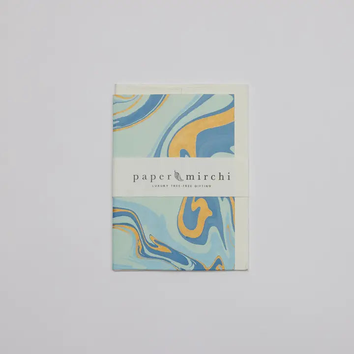 Hand Marbled Greeting Card - Free Spirit Summer Sky