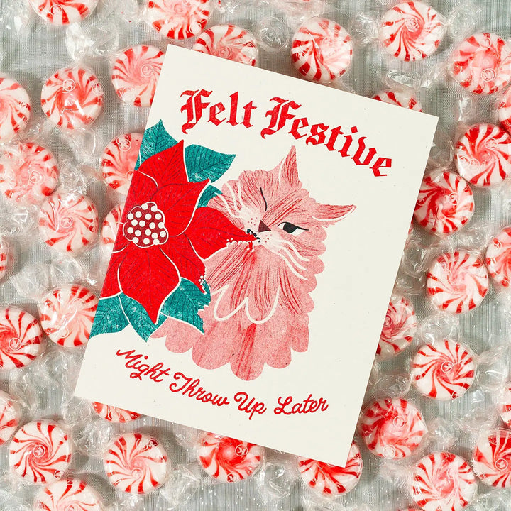 Felt Festive Holiday - Risograph Card