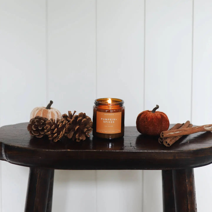 Pumpkin + Spices - Mini Amber Jar Soy Candle