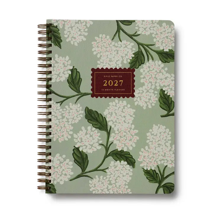 Sage Hydrangea 12-Month Softcover Spiral Planner (Jan-Dec 2027)