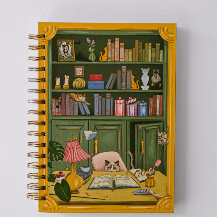 Cat Library Spiral Notebook