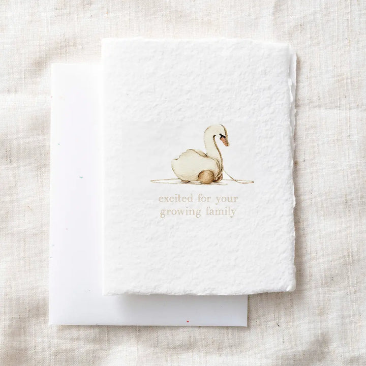 Excited For Your Growing Family | Swan Baby Greeting Card