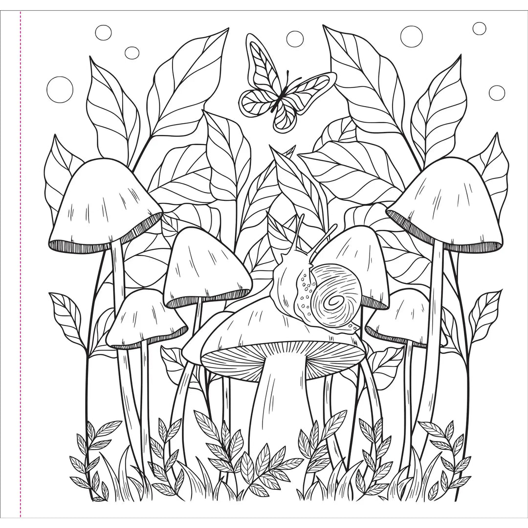 Mushrooms Adult Coloring Book