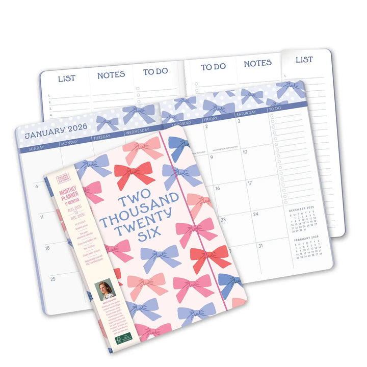 Sweet Bows Just Right Monthly Planner (Jan-Dec 2026)
