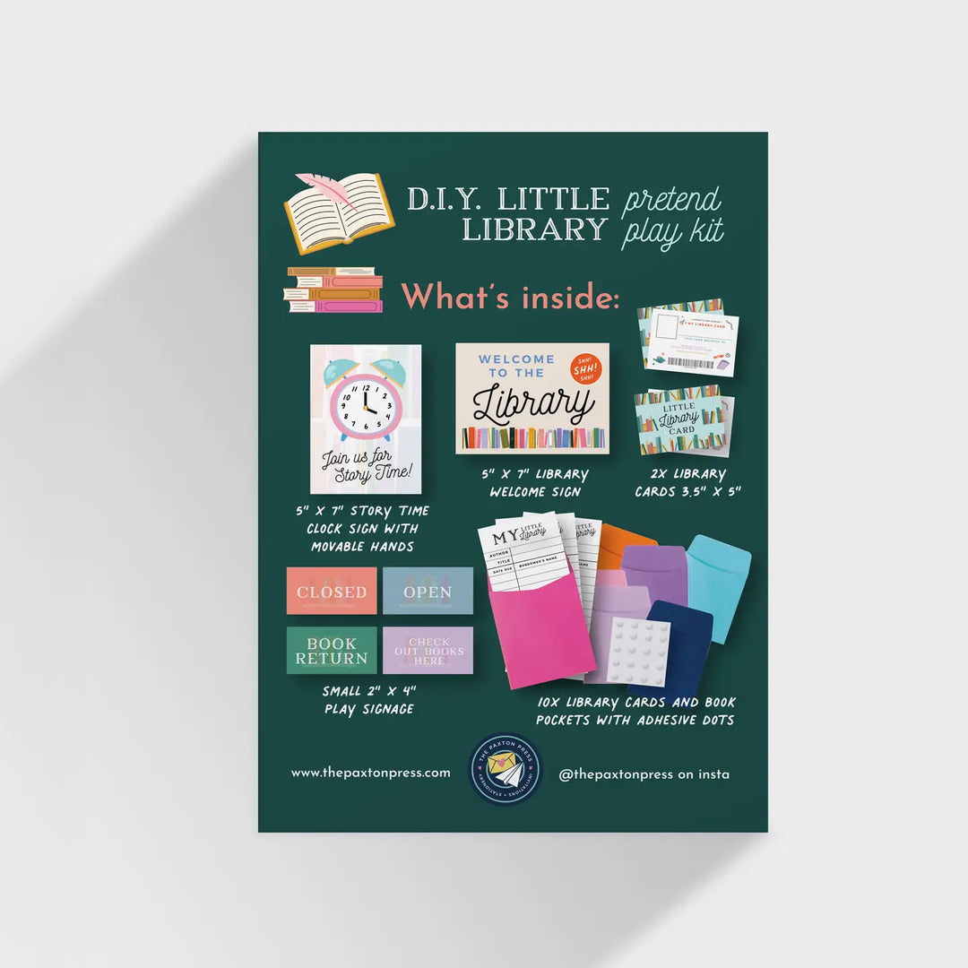 Library Pretend Play Kit – Kids Screen-Free Imaginative Play