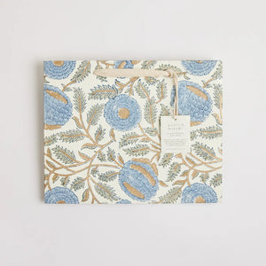 Hand Block Printed Gift Bags - Marigold Glitz Blue Stone