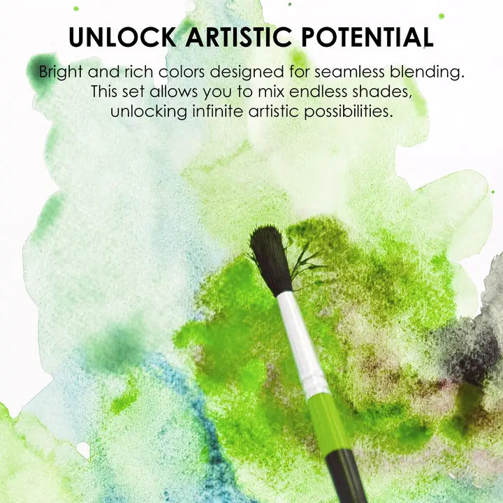 Watercolor Pocket Set of 12 Colors with Brush - Forest Colors