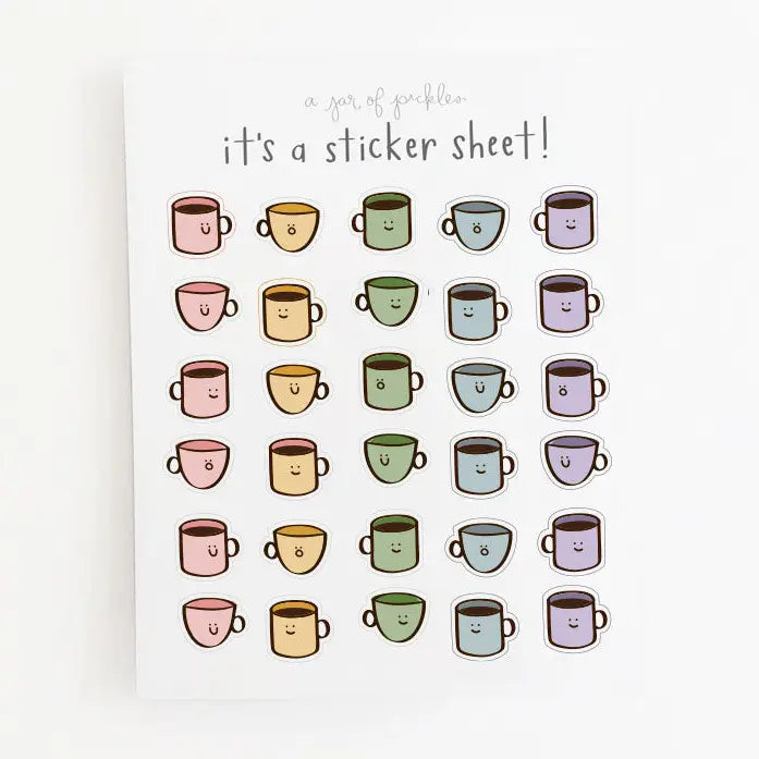 Mini Coffee Clear Sticker Sheet