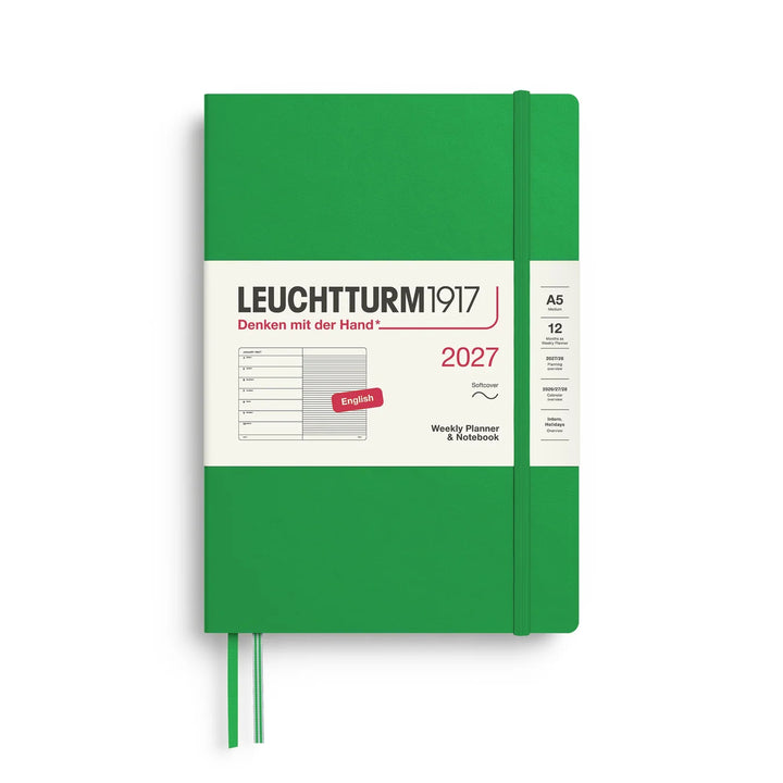 Leuchtturm Weekly Planner & Notebook - A5 Softcover, Ruled (Jan-Dec 2027)