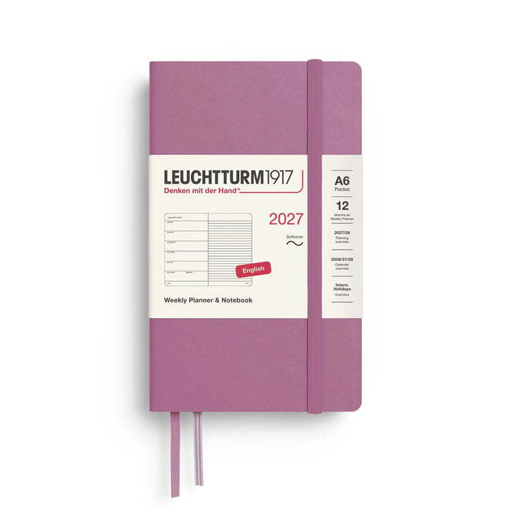 Leuchtturm Weekly Planner & Notebook - A6 Pocket Softcover, Ruled (Jan-Dec 2027)