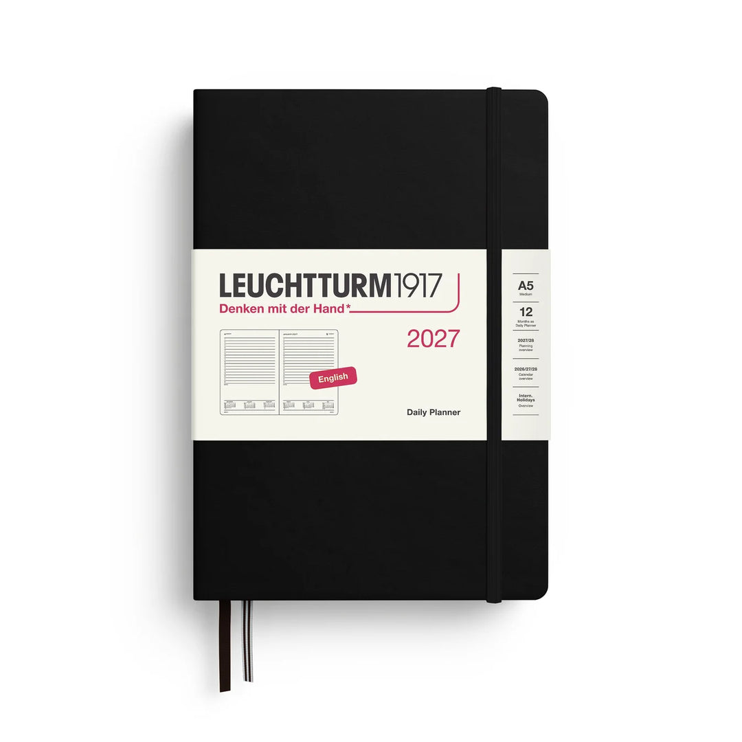 Leuchtturm Daily Planner - A5 Hardcover, Ruled (Jan-Dec 2027)