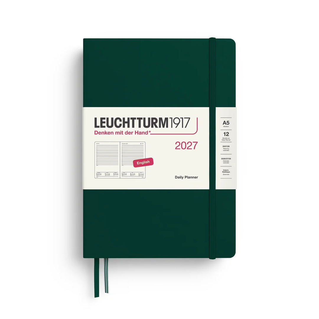 Leuchtturm Daily Planner - A5 Hardcover, Ruled (Jan-Dec 2027)