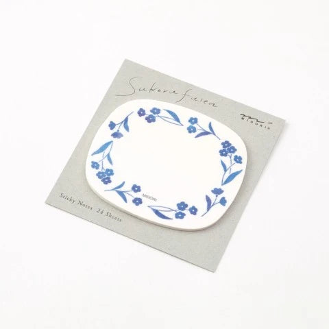 Midori Translucent Sticky Notes - Blue Flowers