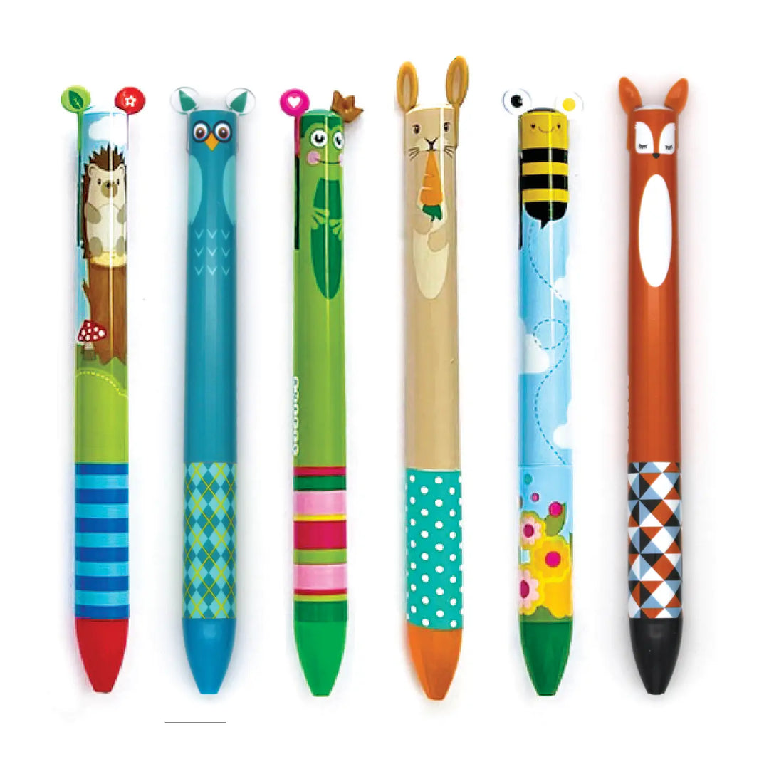 Twice as Nice Two Color Click Pen - Woodland Animals