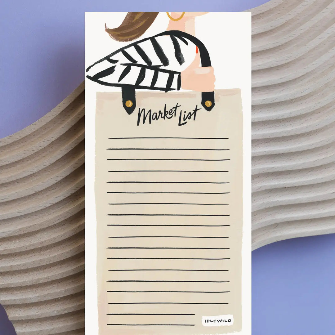 Canvas Tote Magnetic Market List Notepad