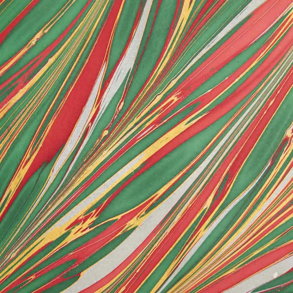 Hand Marbled Gift Wrap Sheets - Striations Festive Mix (Roll)