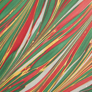 Hand Marbled Gift Wrap Sheets - Striations Festive Mix (Roll)