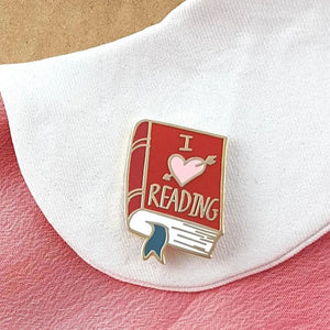 I Heart Reading Enamel Pin