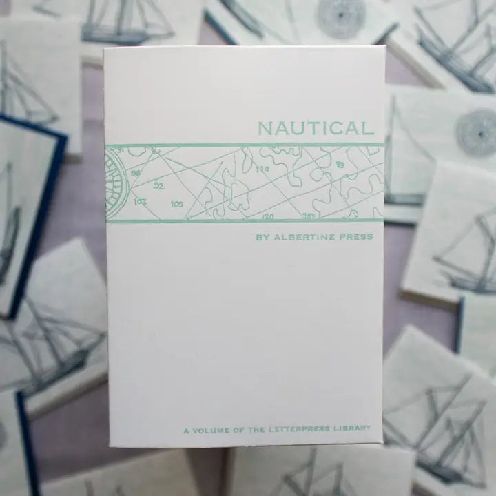 Nautical Letterpress Library Note Card Set