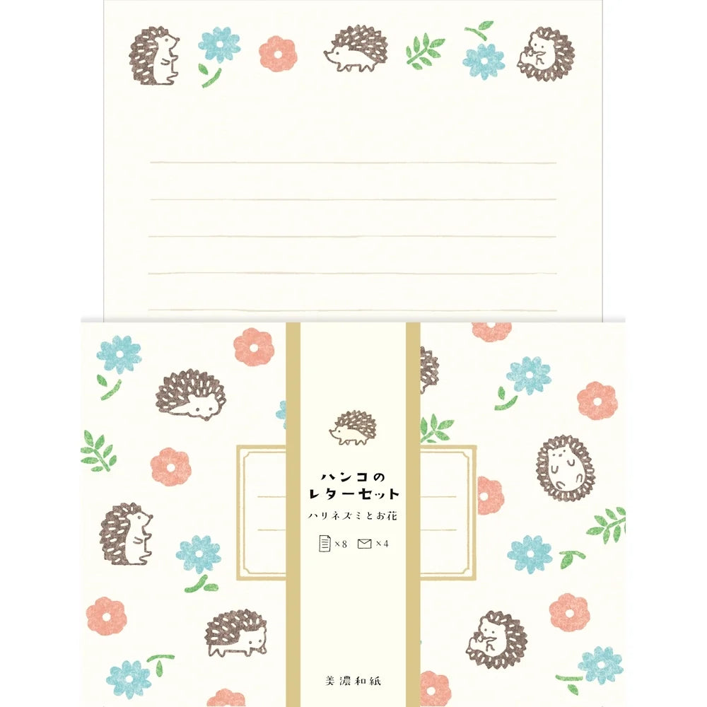 Furukawa Letter Set - Hanko Hedgehogs and Flowers