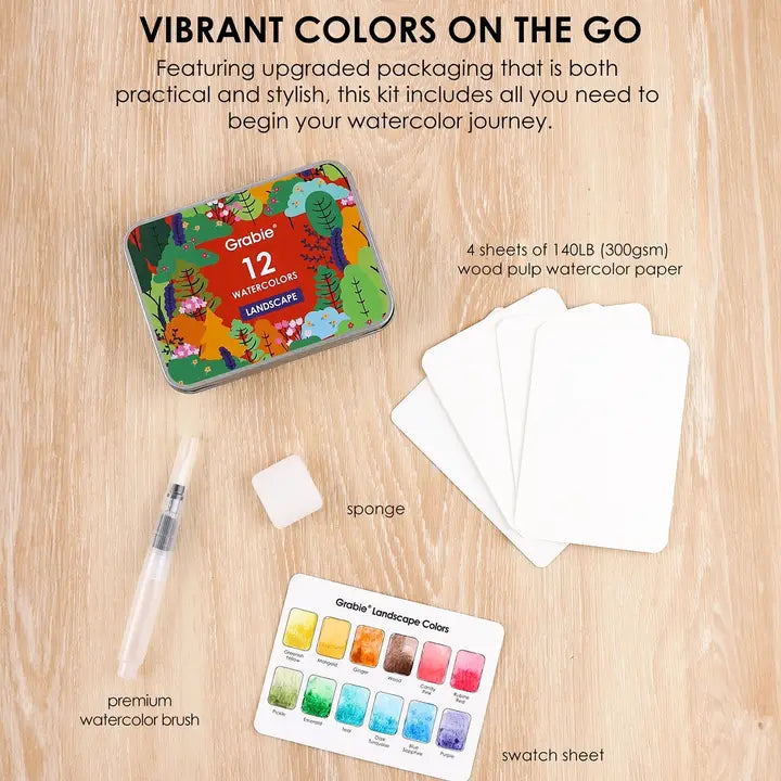 Watercolor Coloring Club Box - Landscape-Themed