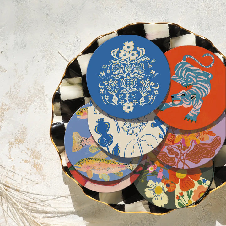 Blue Flower Bouquet Seedlings Coaster