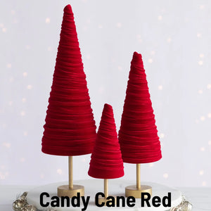 Handmade Pedestal Velvet Trees (Set of 3)