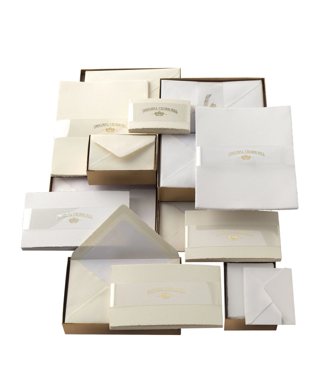 Classic Laid Deckle Edge Sheet Correspondence Gold Box
